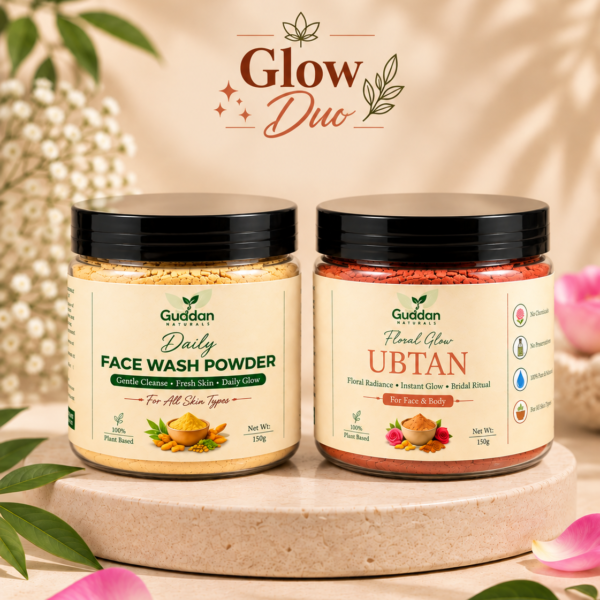Glow Duo – Face Wash Powder + Floral Glow Ubtan